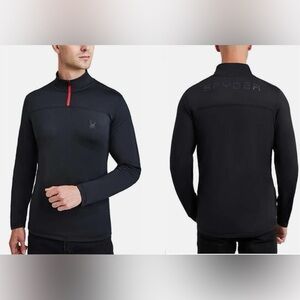 SPYDER ACTIVE 1/2 ZIP PERFORMANCE PULLOVER. Sz. L BLACK/RED.